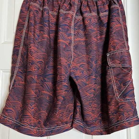 🌟3 for $25🌟 Dockers Men’s Medium Orange/Blue Multi Pocket Bathing Board Shorts - Picture 3 of 10